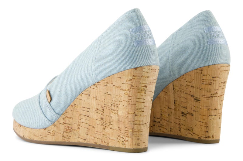 TOMS Women's Classic Wedge Sandal, Pastel Blue, 8 - Image 3