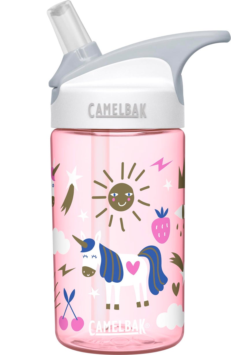 CAMELBAK زجاجة ماء للأطفال من كاملباك إيدي - صمام عض كبير للأطفال من كاملباك - مقاومة للتسرب - زجاجة ماء للأطفال - زجاجة ماء خالية من BPA - 12 أونصة، حفلة يونيكورن - Image 1