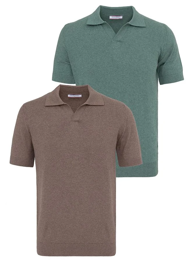فيليكس هاردي Men's 100% Cotton Polo Shirt Short Sleeve Pack of 2