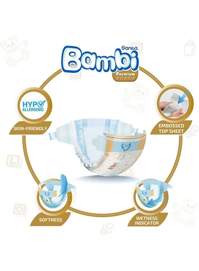 Sanita Bambi Baby Diapers Super Pack Size 1, New Born, 2-4 KG, 168 Count - Image 5