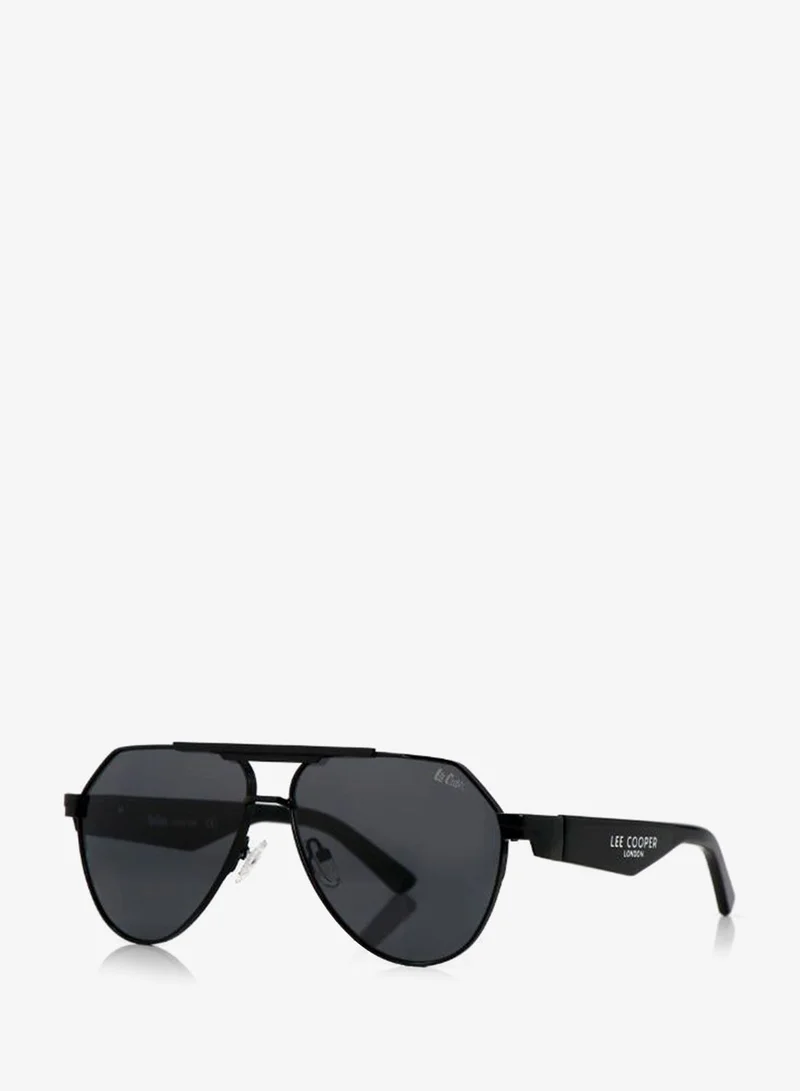 Lee Cooper Polarized Sunglasses Black Frame Grey Mirror Lens 61mm  - LCU10240C1