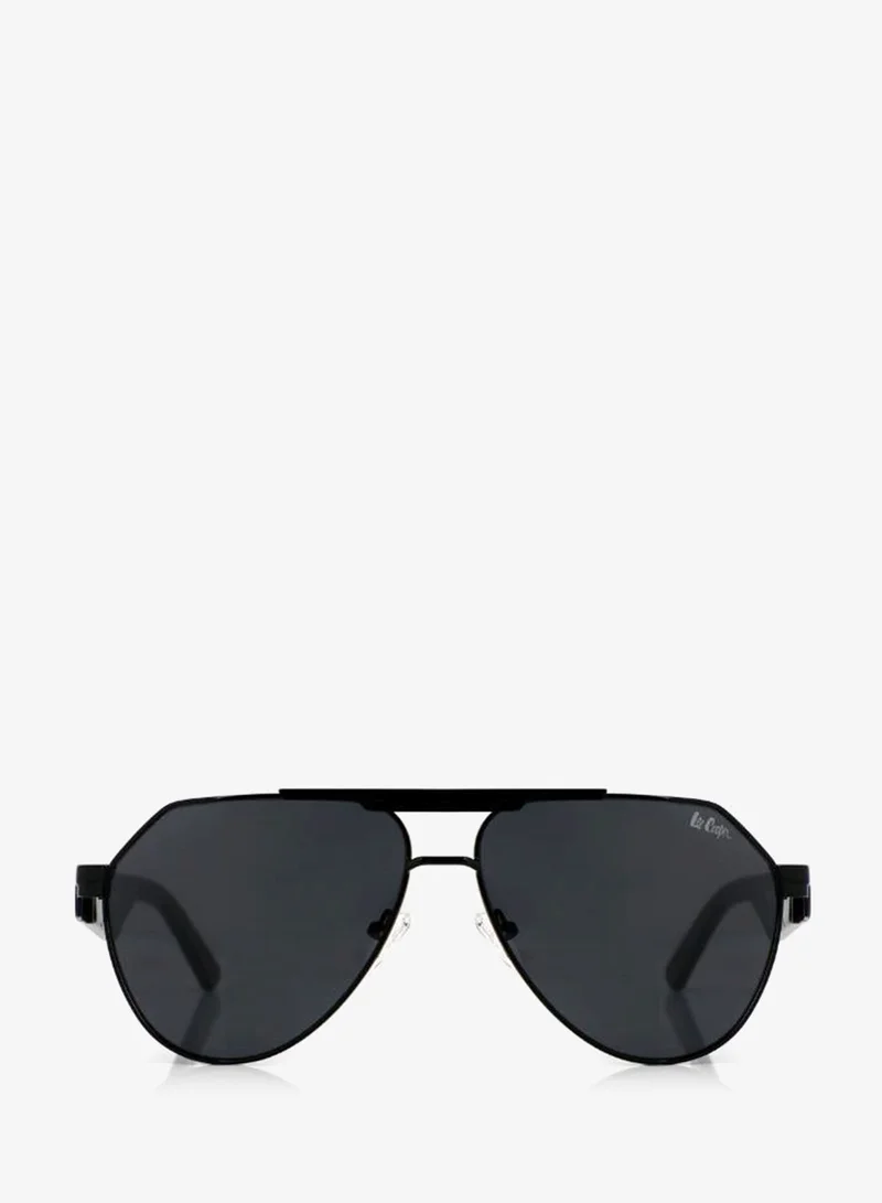 Lee Cooper Polarized Sunglasses Black Frame Grey Mirror Lens 61mm  - LCU10240C1