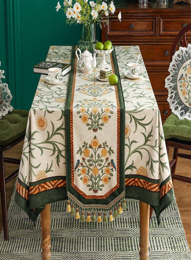 patdrea Velvet French Table Runner Farmhouse for Home Kitchen Dining Decor Parties Family Dinners Wedding 12"*63" - Image 2