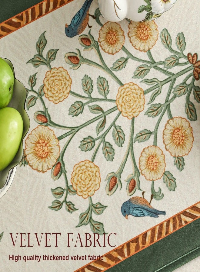 patdrea Velvet French Table Runner Farmhouse for Home Kitchen Dining Decor Parties Family Dinners Wedding 12"*63" - Image 3