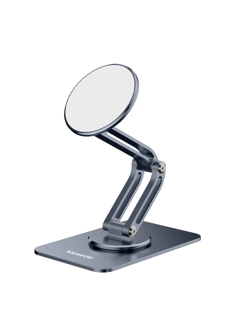 Moxedo Holdex Mobile Phone Stand 360° Rotatable Magnetic Phone Holder Aluminium Alloy for Desk Compatible for iPhone 16 15 14 13 12 Series Fit for Al 5.8” to 7.1” Devices - Image 1