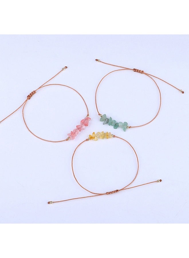 4 Pcs Irregular Gravel Crystals Bracelets, Adjustable Handmade Braided String Beaded Bracelets jewelry, Healing Power Gemstone Beads Bracelet for Teen Girls (Colorful) - Image 5