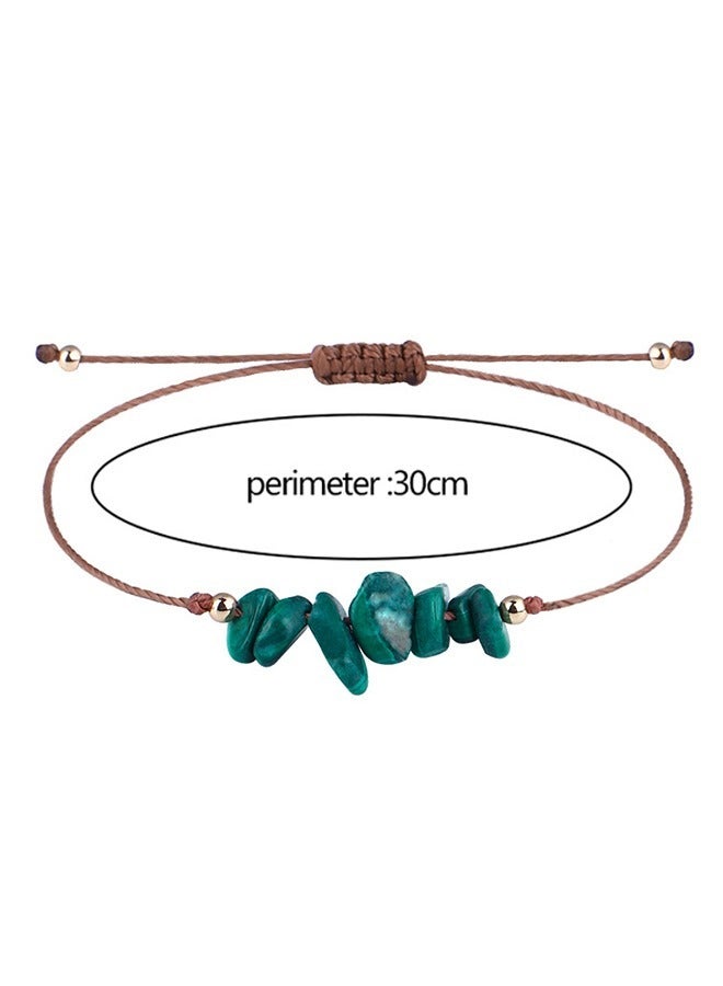 4 Pcs Irregular Gravel Crystals Bracelets, Adjustable Handmade Braided String Beaded Bracelets jewelry, Healing Power Gemstone Beads Bracelet for Teen Girls (Colorful) - Image 2