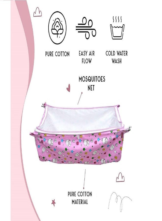 SNAVMIG New Born Baby Swing, khoya,Cradle Cloth Baby zoli,ghodiyu with Mosquito net for Infant, Baby Girl and boy Desings May Vary,only zoli (Pink) - Image 2