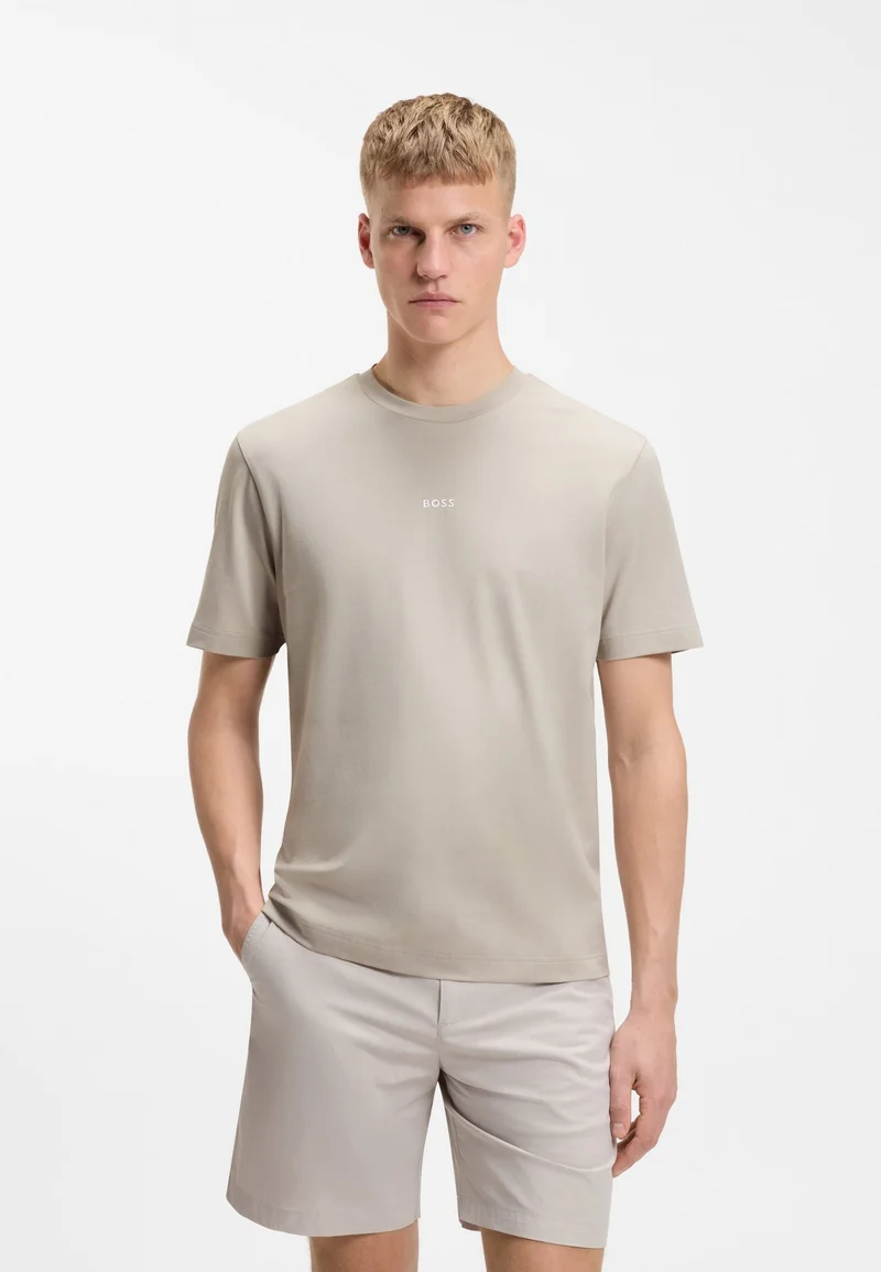 بوس Stretch-cotton T-shirt with contrast logo