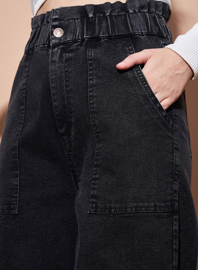 SASSAFRAS Black High-Rise Relaxed Fit Jeans - Image 4