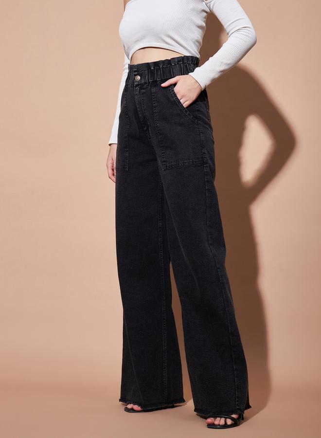 SASSAFRAS Black High-Rise Relaxed Fit Jeans - Image 3