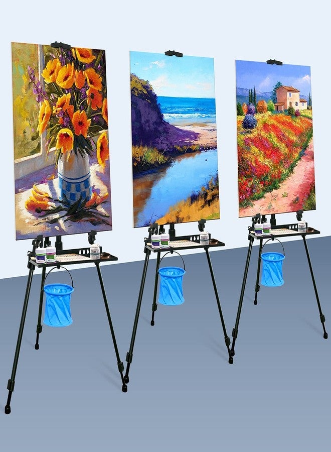 STANDNEE Easel Stand, 20" to 61" Adjustable Artist Easel for Adults, Aluminum Tripod Canvas Stand with Tray, Portable Painting Easel for Tabletop & Floor Displaying, Black - Image 5