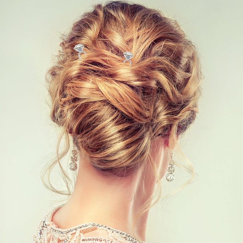 40pcs Rhinestone Hair Pins U-shaped Hair Sticks Bridal Accessories for Wedding Updo and Long Styling Silver Chopstick Clips - Image 4
