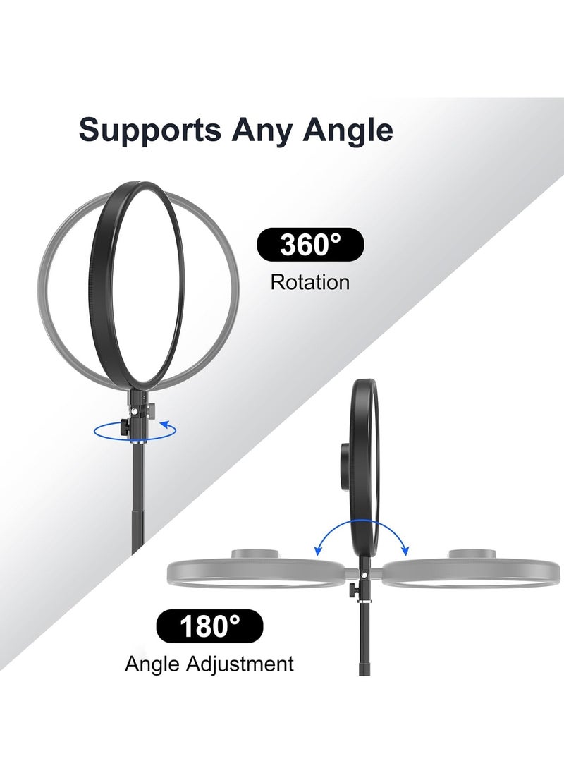 13" 33cm Ring Light Full-Screen with 79" 200cm Extendable Stand, 2700-6500k Dimmable LED Photography Light with Remote & Phone Holder for Live Streaming/YouTube/Tiktok/Zoom Meeting/Makeup