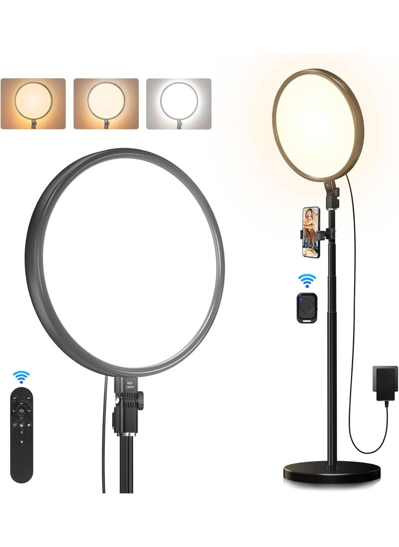 13" Large Ring Light 79" Stand with Remote & Phone Holder Kit,6500k Dimmable Professional Full-Screen LED Photography Light Soft Light for Video Shooting/Meetings/Podcast/TikTok/Live Streaming  - Image 1