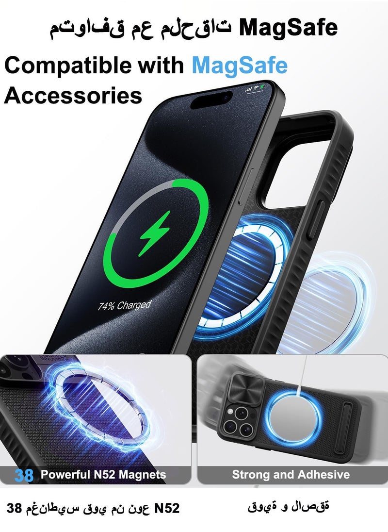XnYao Case for iPhone 15 Pro Max , Compatible with MagSafe, Scratch-Resistant Back, Magnetic Phone Case for iPhone 15 Pro Max, Classic Series,Frosted Black  - Image 3