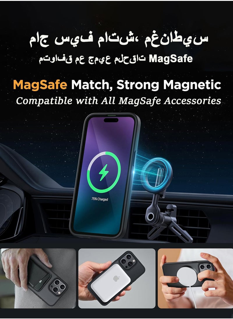 XnYao Case for iPhone 15 Pro Max , Compatible with MagSafe, Scratch-Resistant Back, Magnetic Phone Case for iPhone 15 Pro Max, Classic Series,Frosted Black  - Image 5