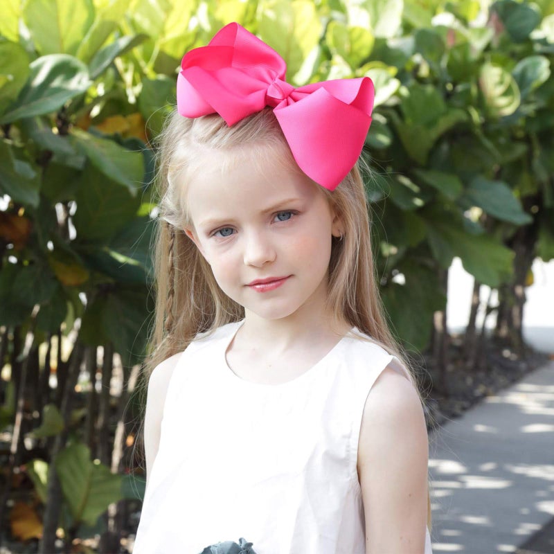 Oaoleer 40Pcs 8" Hair Bows Clips Grosgrain Ribbon Bows Hair Alligator Clips Hair Barrettes Hair Accessories for Baby Girls Infants Toddlers Kids Teens Children (8 Inch) - Image 3