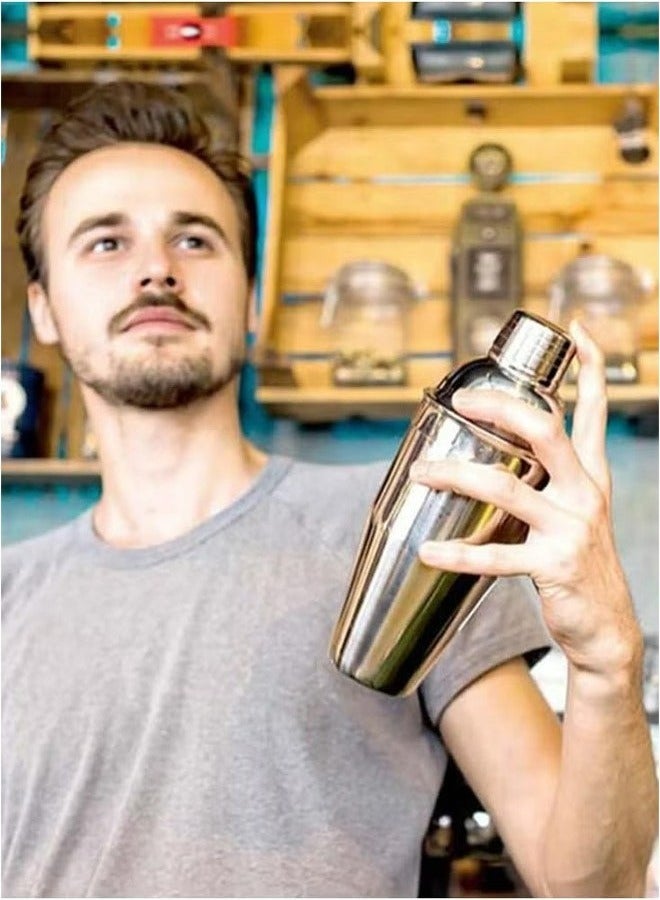 RollsTimi  Cocktail Shaker Set Professional Bartender And Family Bar Boston Cocktail Shaker Set,Silver - Image 3