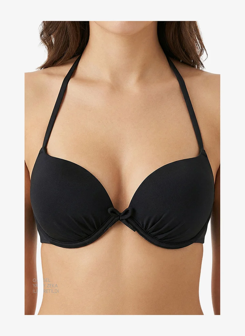 بنتي Women Push Up Black Bikini Top