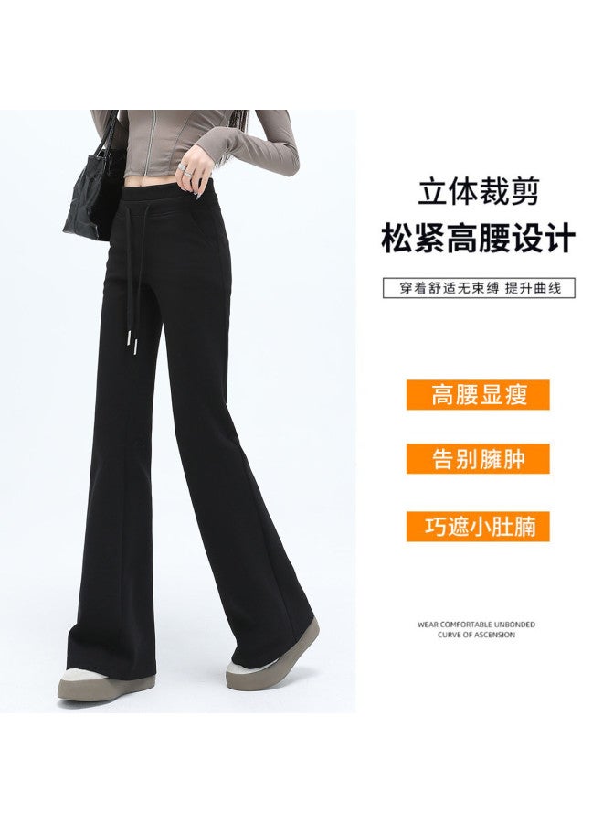 Hstyle High Waist Flared Pants Women 2025 Spring Trendy Patchwork Waistband Casual Slimming Versatile Flare Pants For Work - Image 5