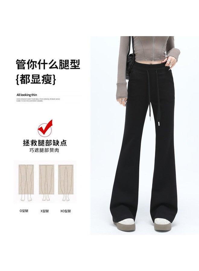 Hstyle High Waist Flared Pants Women 2025 Spring Trendy Patchwork Waistband Casual Slimming Versatile Flare Pants For Work - Image 4