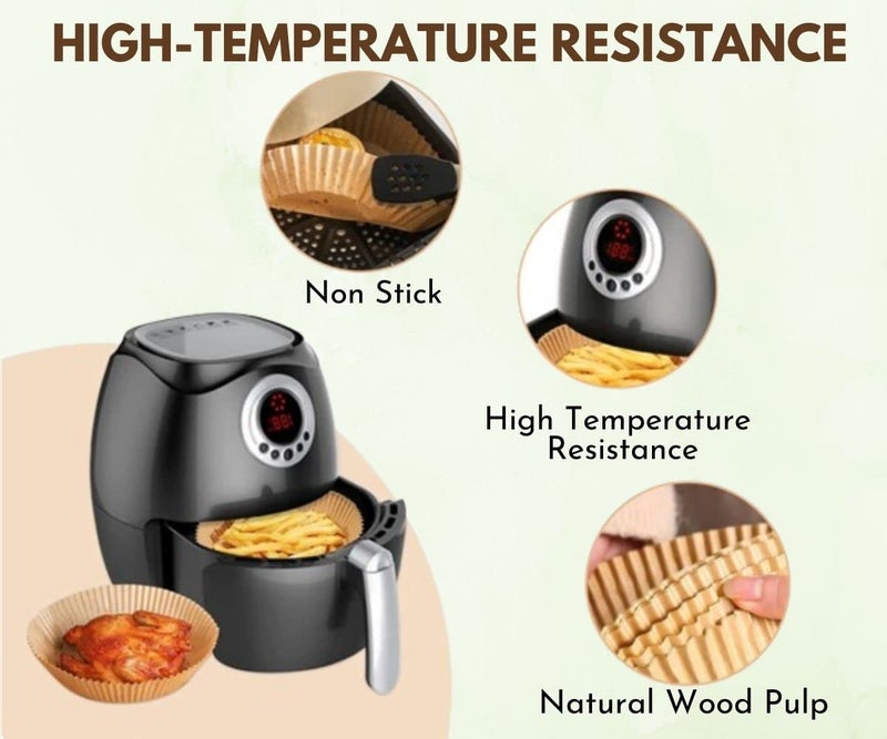 50 Pcs Air Fryer Disposable Paper Liner Square, 7.9inch (Fit 5-8 QT) Non-Stick, Air Fryer Parchment Paper For Air Frying, Roasting Microwave, Baking, Unbleached Oil-Proof Parchment Paper - Image 3