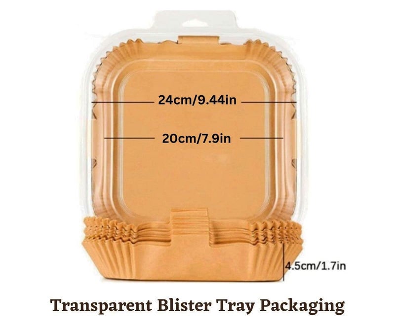 50 Pcs Air Fryer Disposable Paper Liner Square, 7.9inch (Fit 5-8 QT) Non-Stick, Air Fryer Parchment Paper For Air Frying, Roasting Microwave, Baking, Unbleached Oil-Proof Parchment Paper - Image 2