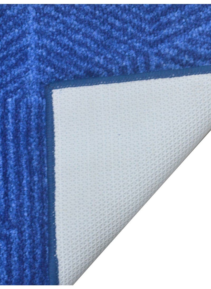 Bianca BIANCA Super Soft Designer Anti Slip Bath Mat -1pc Medium (spa) | Super Soft Bath Rug, Floor Mat, Suitable for Bathroom | with Super Water Absorbency & Quick Dry Technology Hexagon-Blue  - Image 3