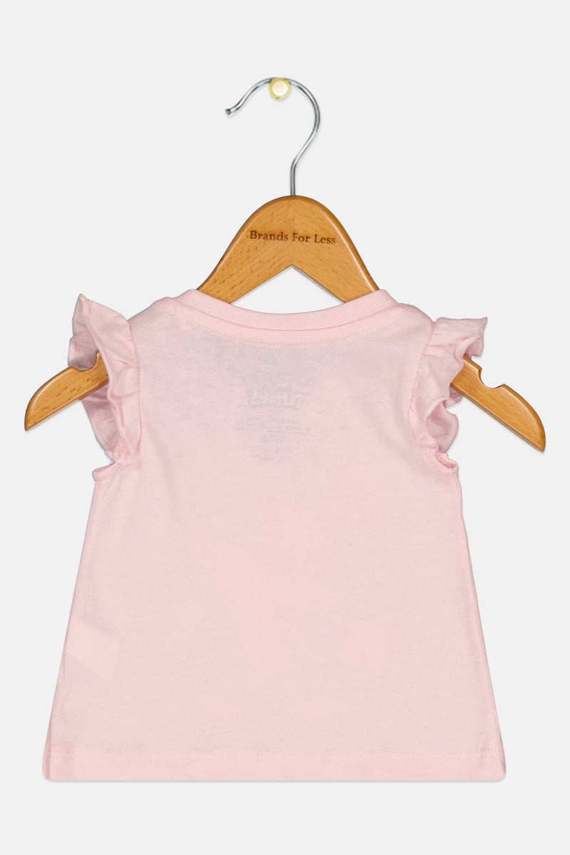 Sinsay Fox And Bunny By Sinsay Toddlers Girl Crew Neck Graphic Print Top, Pink - Image 3