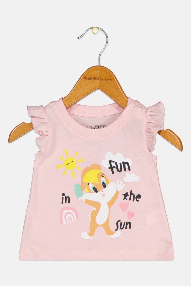 Sinsay Fox And Bunny By Sinsay Toddlers Girl Crew Neck Graphic Print Top, Pink - Image 2