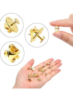 Y&D 100 Pairs Butterfly Clutch Tie Tacks Pin Back Replacement with 8mm Length for Backs Lapel Brass Badge Hat Blank Pins Craft Making  - Image 2