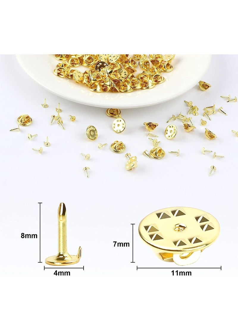 Y&D 100 Pairs Butterfly Clutch Tie Tacks Pin Back Replacement with 8mm Length for Backs Lapel Brass Badge Hat Blank Pins Craft Making  - Image 4