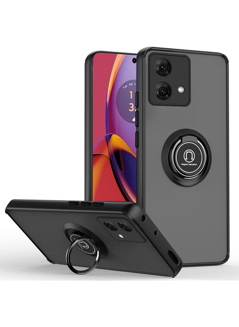 عام حافظة موتورولا موتو جي 84 5 جرام مع حامل حلقي ، حافظة مصد مقاومة للصدمات من البولي يوريثان الحراري ، غطاء واقي شفاف غير لامع