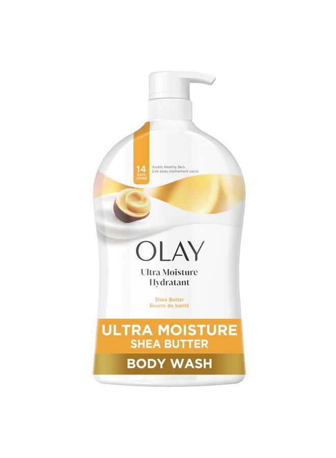 Olay Body Wash for Women, Ultra Moisture, 24hr Moisturizing, Hydrating & Refreshing, B3 Vitamin Complex, Free of Parabens & Phthalates, For All Skin Types, Shea Butter Scent, 33 fl oz - Image 1