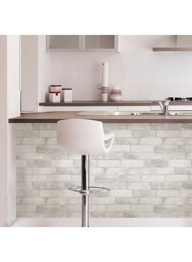 NuWallpaper Nu2218 Loft Brick Peel Stick Wallpaper White & Offwhite - Image 3