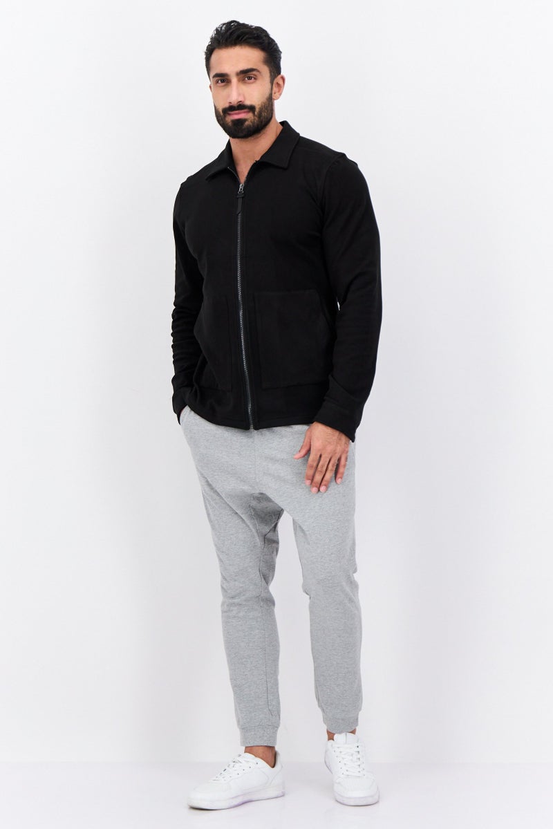 Civil Society Men Plain Long Sleeve Jacket Shirt, Black - Image 4
