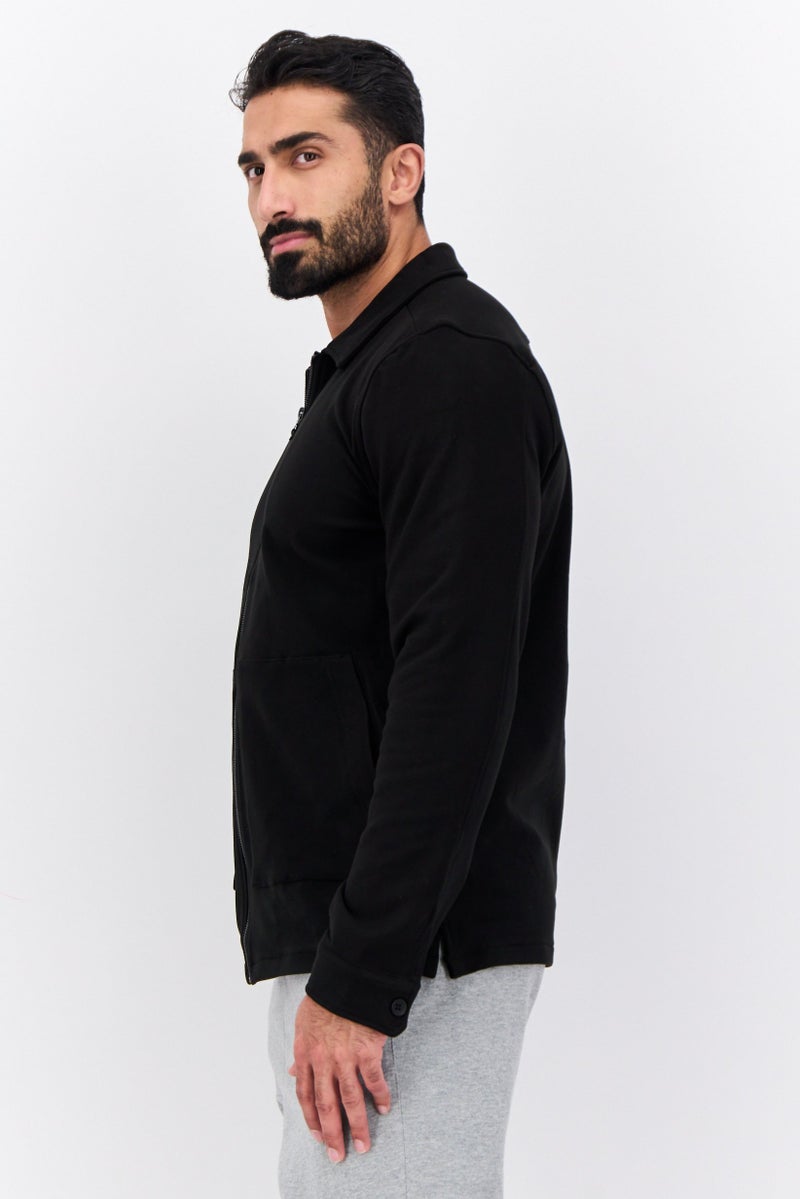 Civil Society Men Plain Long Sleeve Jacket Shirt, Black - Image 2