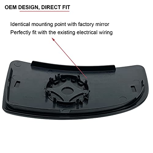 SKARUMMER New Driver Side Lower Mirror Glass Replacement for 2015 2016 2017 Ford Transit T150 T250 T350 - Left Pass Convex Lower Mirror Glass with Rear Holder, Replace BK3Z17K707A - Image 4