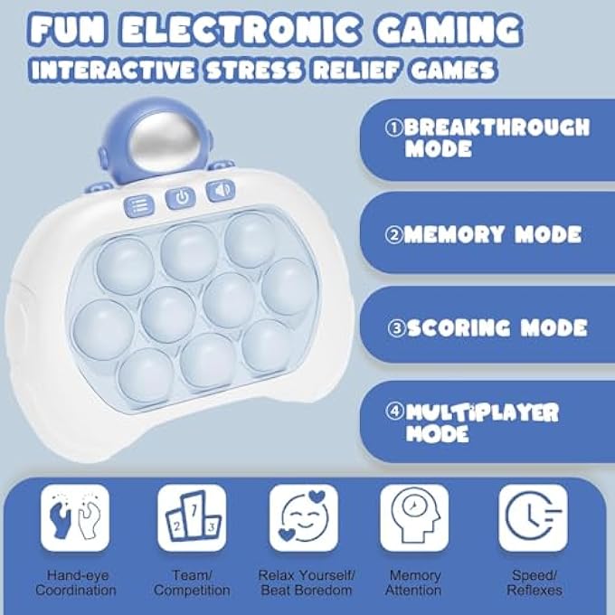 FAST PUSH GAME, FIDGET TOY FOR TEENS, HANDHELD GAME, LIGHT UP EDUCATIONAL GAME MACHINE, FAST PUSH BUBBLE GAME, AUTISM SENSORY TOY, RELIEF PARTY GIFT FOR GIRLS AGED 3-12 (STRAWBERRY BEAR) - Image 4