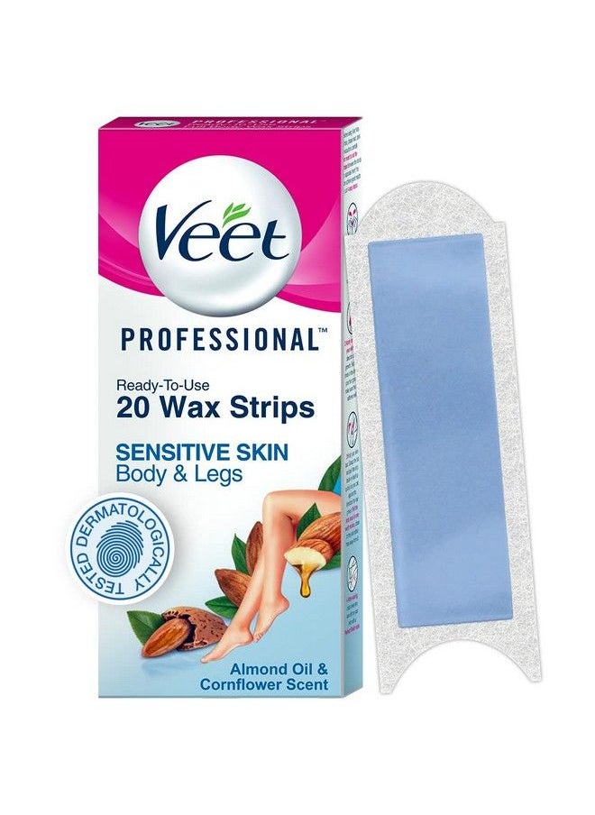 Veet - Professional Waxing Strips Kit For Sensitive Skin 20 Strips ; Gel Wax Hair Removal For Women ; Up To 28 Days Of Smoothness ; No Wax Heater Or Wax Beans Required - Image 1