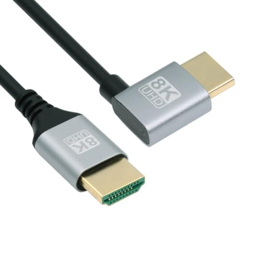chenyang HDMI 2.1 Cable,HDMI Male to Male 90 Degree Left Angled 8K@60Hz 4K@120Hz 48Gbps Ultra High-Speed Gold-Plated Cable 0.5M for TV, Monitor, Computer - Image 1