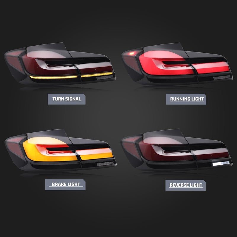 glistuning LED Tail Lights Assembly for BMW 5-Series F10 M5 (2011-2016) with Sequential Turn Signal - Image 2