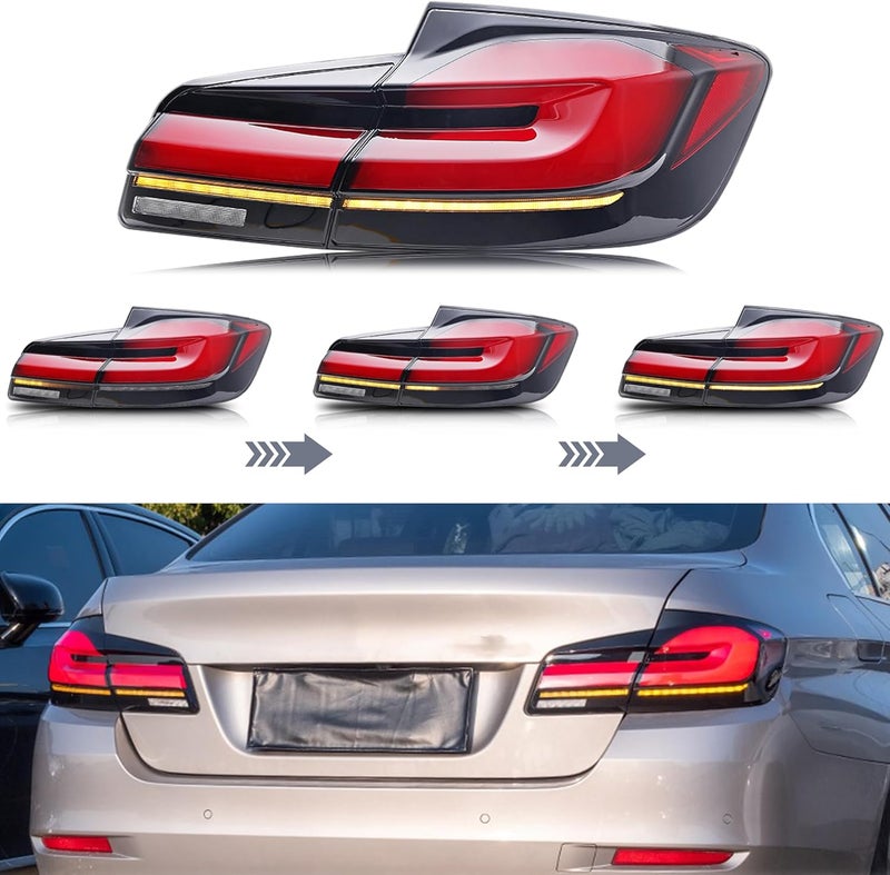 glistuning LED Tail Lights Assembly for BMW 5-Series F10 M5 (2011-2016) with Sequential Turn Signal - Image 3