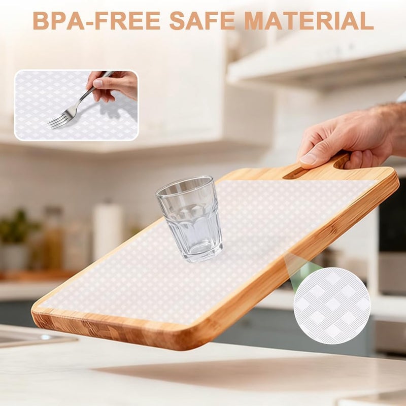 hotut Shelf Liners,Waterproof Shelf Liner,Kitchen Drawer Liner Drawer Mats,Oil-Proof,Anti-Slip Non-Adhesive,Plastic EVA Material BPA Free,Cupboard Cabinet shelf protector (Transparent/30cm x 150cm) - Image 5