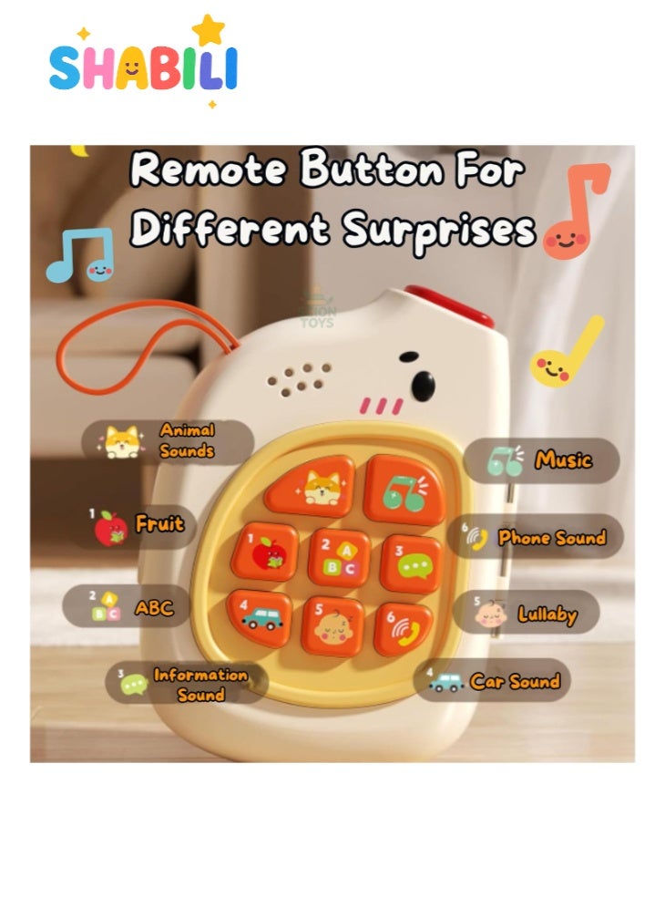 شبيلي هاتف موسيقي للأطفال ولوحة أنشطة حسية 2 في 1 من بلاستيك ABS خالٍ من BPA، لعبة مونتيسوري بأصوات وموسيقى مع قرص وهمي وقفل وتروس ومنزلق، مناسبة لعمر 18–36 شهرًا للسفر وعربة الأطفال ووقت النوم  ⸻ - Image 2