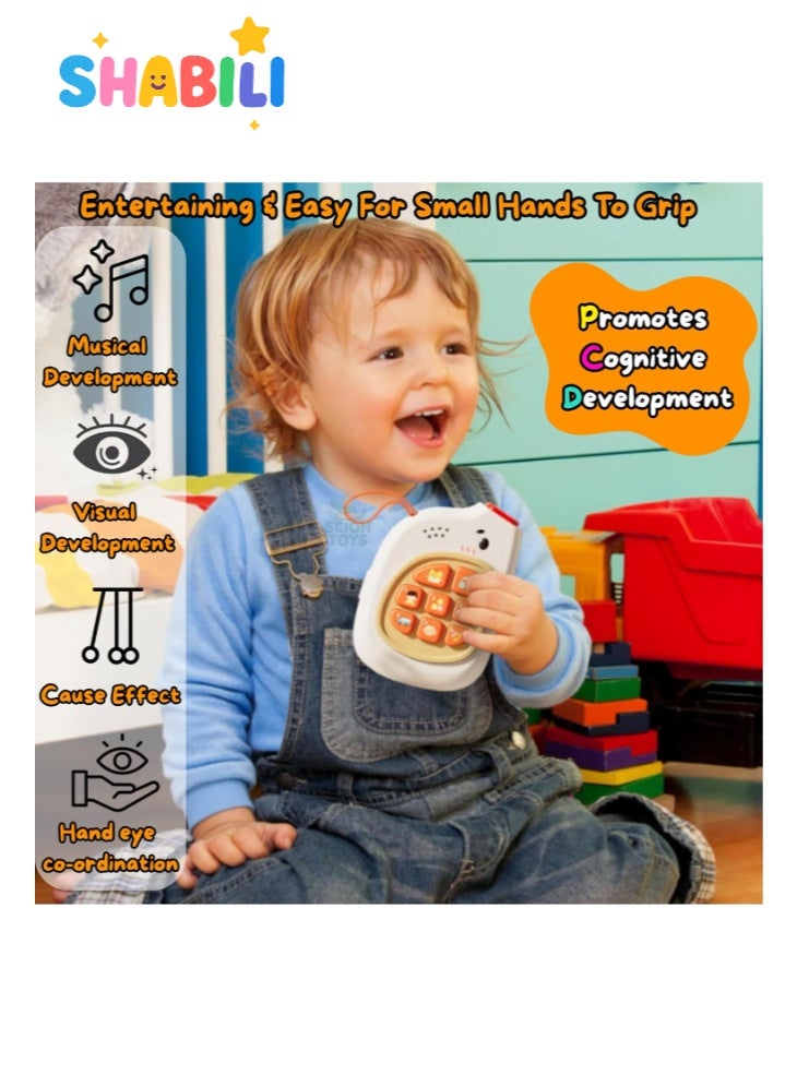 شبيلي هاتف موسيقي للأطفال ولوحة أنشطة حسية 2 في 1 من بلاستيك ABS خالٍ من BPA، لعبة مونتيسوري بأصوات وموسيقى مع قرص وهمي وقفل وتروس ومنزلق، مناسبة لعمر 18–36 شهرًا للسفر وعربة الأطفال ووقت النوم  ⸻ - Image 5