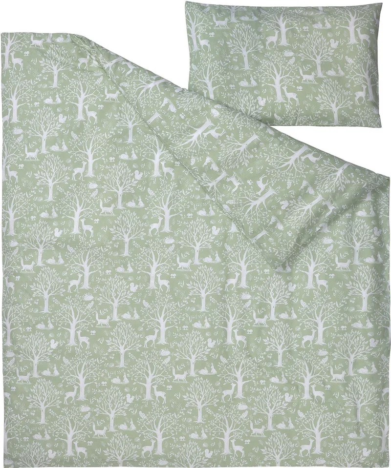 Ikea Baby Bedding Set Water Green Color-Forest Theme 110X125/35X55 cm Without Sheets