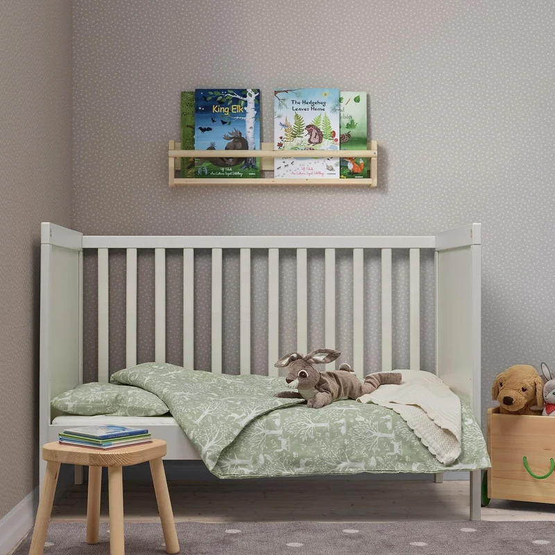 Ikea Baby Bedding Set Water Green Color-Forest Theme 110X125/35X55 cm Without Sheets