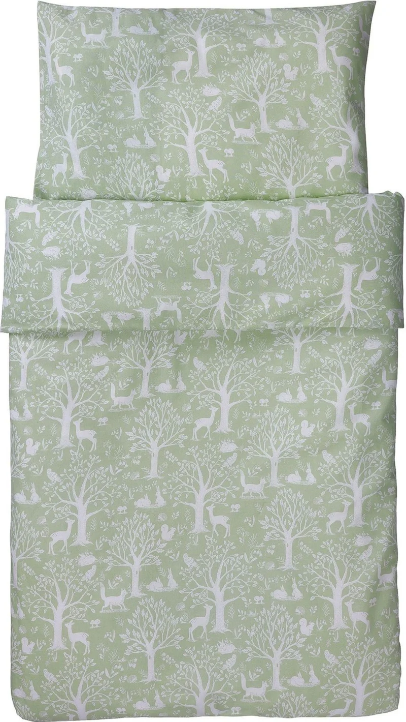 Ikea Baby Bedding Set Water Green Color-Forest Theme 110X125/35X55 cm Without Sheets